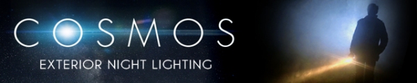 COSMOS Banner Exterior Night Lighting